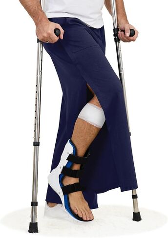 Tear Away Pants for Men Side Slit Snap Sweatpants Loose Fit Post Surgery Casual Adaptive Clothing with Pockets in Saudi Arabia