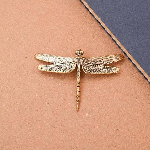 1pcs Dragonfly Brass Metal Statue Ornament Animal Figurines House Office Table Decoration in Kuwait