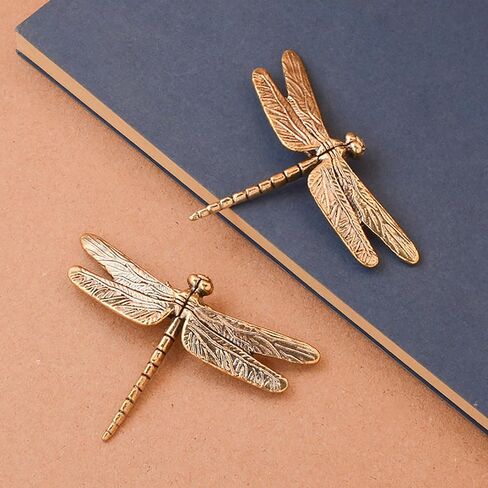 1pcs Dragonfly Brass Metal Statue Ornament Animal Figurines House Office Table Decoration in Kuwait