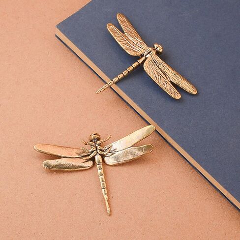 1pcs Dragonfly Brass Metal Statue Ornament Animal Figurines House Office Table Decoration in Kuwait