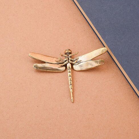 1pcs Dragonfly Brass Metal Statue Ornament Animal Figurines House Office Table Decoration in Kuwait