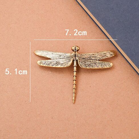 1pcs Dragonfly Brass Metal Statue Ornament Animal Figurines House Office Table Decoration in Kuwait