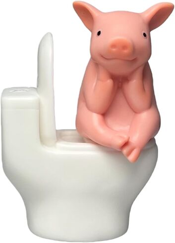 Miniature Pig Toilet Figurine, 2.6 x 2.4 x 1.2 Inches, Pink Pig Statue, Funny Bathroom Decor, Cute Home Desk Ornament for Fairy Garden, Unique Funny Gift in Saudi Arabia