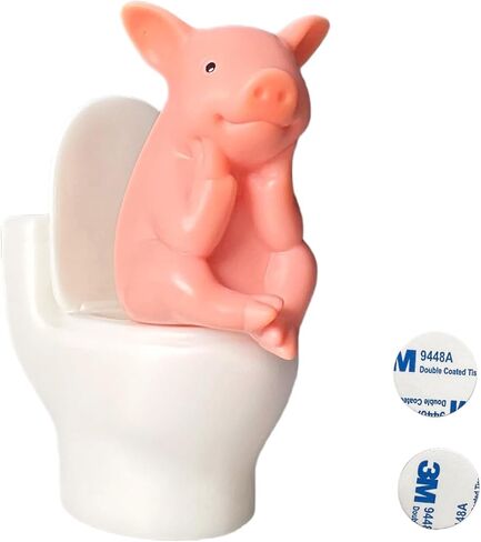 Miniature Pig Toilet Figurine, 2.6 x 2.4 x 1.2 Inches, Pink Pig Statue, Funny Bathroom Decor, Cute Home Desk Ornament for Fairy Garden, Unique Funny Gift in Saudi Arabia