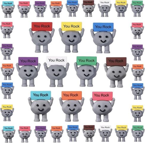 Corzeegi 50 PCS You Rock Mini Figures, Little Figures for Good Luck Gifts, Testing Motivation Gift for Coworkers, Miniature Figurines for Staff Employee Appreciation Gifts Bulk in Saudi Arabia