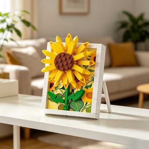 لعبة تجميع زهور عباد الشمس DIY، نموذج ديكور صغير للزهور، زينة إبداعية لسطح المكتب للأطفال ومحبي الصناعة اليدوية in Kuwait