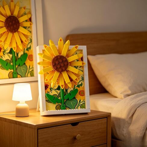 لعبة تجميع زهور عباد الشمس DIY، نموذج ديكور صغير للزهور، زينة إبداعية لسطح المكتب للأطفال ومحبي الصناعة اليدوية in Kuwait