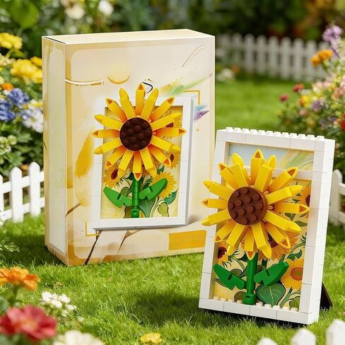 لعبة تجميع زهور عباد الشمس DIY، نموذج ديكور صغير للزهور، زينة إبداعية لسطح المكتب للأطفال ومحبي الصناعة اليدوية in Kuwait