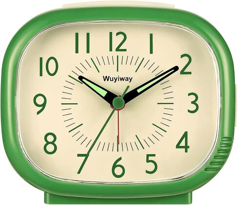 Retro Alarm Clock - Silent Non-Ticking Analog, Battery Operated with Snooze & Night Light, Vintage Style for Bedroom, Office, Nightstand Décor in Saudi Arabia