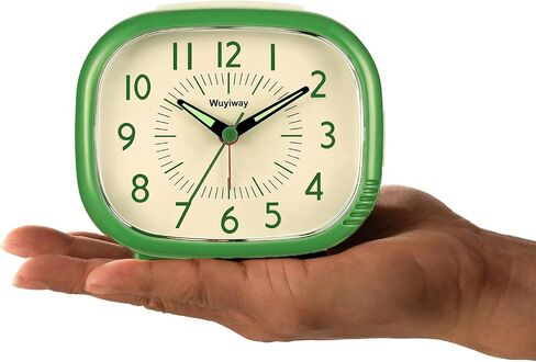 Retro Alarm Clock - Silent Non-Ticking Analog, Battery Operated with Snooze & Night Light, Vintage Style for Bedroom, Office, Nightstand Décor in Saudi Arabia