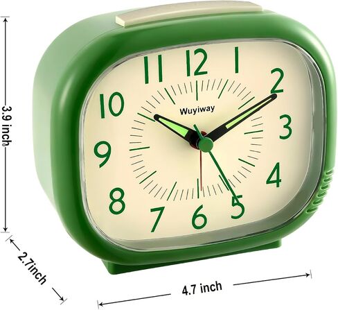 Retro Alarm Clock - Silent Non-Ticking Analog, Battery Operated with Snooze & Night Light, Vintage Style for Bedroom, Office, Nightstand Décor in Saudi Arabia
