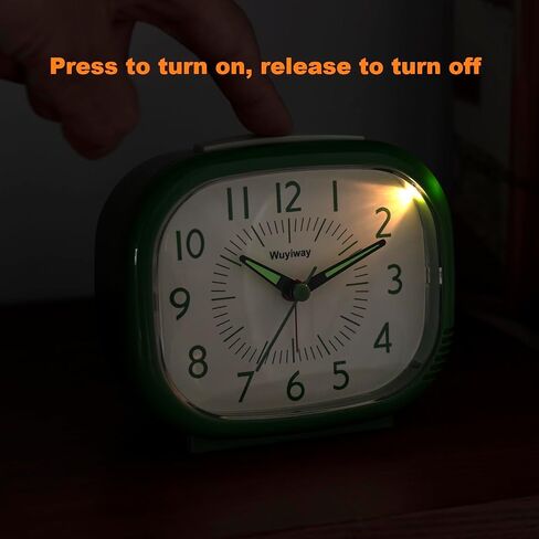 Retro Alarm Clock - Silent Non-Ticking Analog, Battery Operated with Snooze & Night Light, Vintage Style for Bedroom, Office, Nightstand Décor in Saudi Arabia