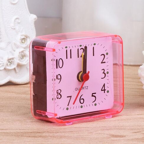 Mini Square Alarm Clock Mute Analog Ticking Operated Clocks for Children Boys Girls Birthday Gift Attachment to Wake Alarm Clock for Kids, White in Saudi Arabia