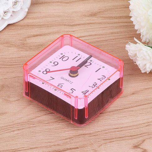 Mini Square Alarm Clock Mute Analog Ticking Operated Clocks for Children Boys Girls Birthday Gift Attachment to Wake Alarm Clock for Kids, White in Saudi Arabia