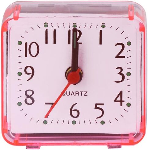 Mini Square Alarm Clock Mute Analog Ticking Operated Clocks for Children Boys Girls Birthday Gift Attachment to Wake Alarm Clock for Kids, White in Saudi Arabia