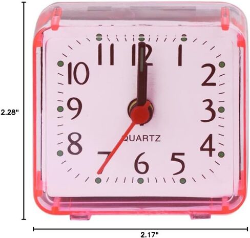 Mini Square Alarm Clock Mute Analog Ticking Operated Clocks for Children Boys Girls Birthday Gift Attachment to Wake Alarm Clock for Kids, White in Saudi Arabia