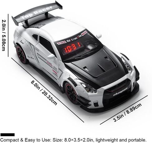 Sports Car Alarm Clock with Engine Sound, Hypercar Model Digital LED Desk Decor with Exhaust Mist & Light Effects, Interactive Pull Back Race Car Clock, for Boys & Auto Enthusia in Saudi Arabia