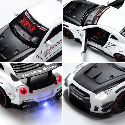 Sports Car Alarm Clock with Engine Sound, Hypercar Model Digital LED Desk Decor with Exhaust Mist & Light Effects, Interactive Pull Back Race Car Clock, for Boys & Auto Enthusia in Saudi Arabia