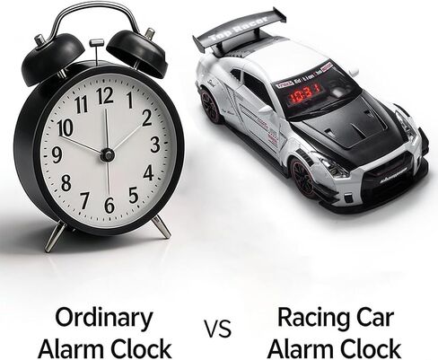Sports Car Alarm Clock with Engine Sound, Hypercar Model Digital LED Desk Decor with Exhaust Mist & Light Effects, Interactive Pull Back Race Car Clock, for Boys & Auto Enthusia in Saudi Arabia