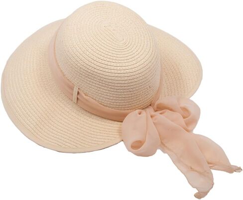 Milani Women's Big Brim Hat Self Tie Ciffon Bow with Tail in Saudi Arabia