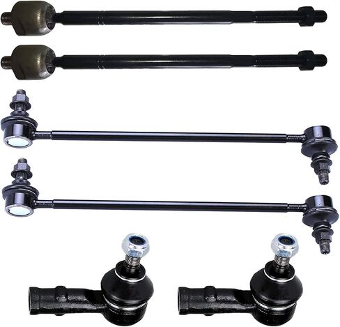 6PC Front Suspension Kit FITS for Hyundai Santa Fe 2007-2012, for Kia Sorento 2011 2012 2013, K750204 K750205 ES800035 ES800055 K90375 2 Outer Tie Rod End 2 Sway Bar Link 2 Lower Ball Joint in Kuwait
