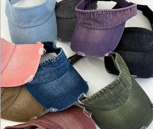 Denim Sport Sun Visors Women Men Sun Hats Uv Protection Summer Beach Hat Wide Brim Foldable Outdoor Summer Cap 2026 in Saudi Arabia