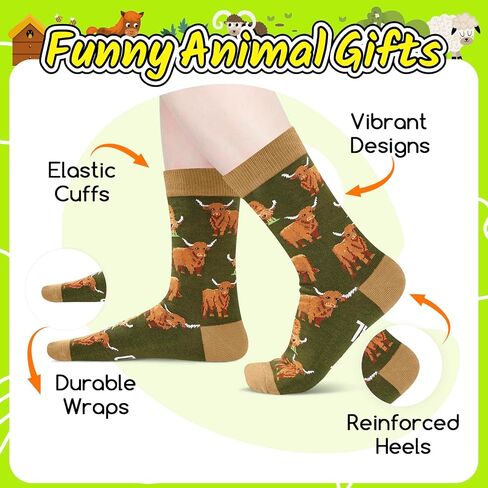 HAPPYPOP Highland Cow Gifts Women Men - Scottish Style Socks, Hyland Cow Gifts for Teens in Saudi Arabia