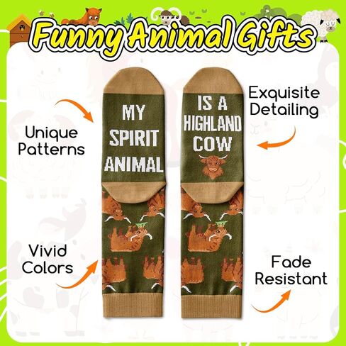 HAPPYPOP Highland Cow Gifts Women Men - Scottish Style Socks, Hyland Cow Gifts for Teens in Saudi Arabia