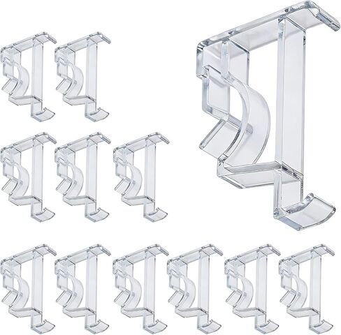 12 Pack Clear Valance Clips, Plastic Hidden Retainer Holder Horizontal Blinds, 2 Inch Window Clips for Wood or Faux Wood Blinds in Saudi Arabia