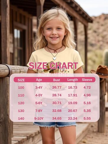 قمصان YHHR Cowgirl للفتيات ذات الأحذية والقبعة والقمصان الريفية للفتيات ذات رقبة مستديرة ورسوم كرتونية in Kuwait