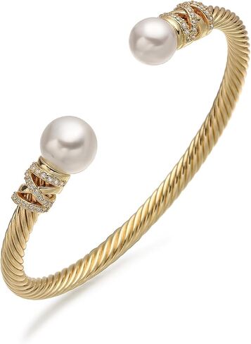 14K Gold Plated Twisted Cable Wire Bracelets Adjustable Open Cuff Bangle Bracelet Shiny CZ Zircon Copper Jewelry For Women Gift in Saudi Arabia