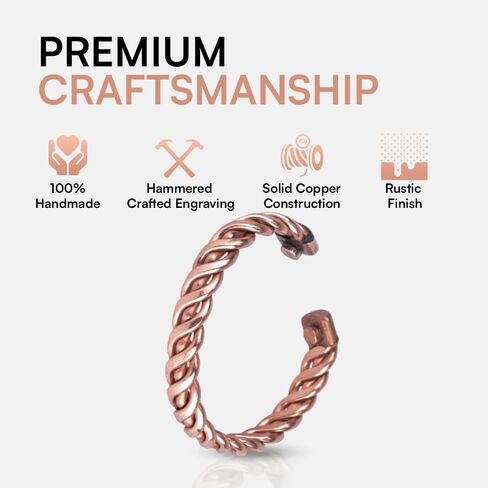 Tibetan Copper Bracelet for Men and Women – Adult Solid Copper Twisted Cuff Bracelet, Adjustable Open Bangle, Unisex Handmade Metal Jewelry for Daily Wear, Wrist Accessory and Gifting in Saudi Arabia
