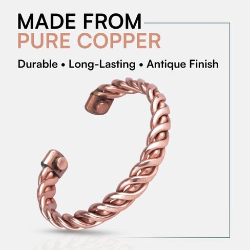 Tibetan Copper Bracelet for Men and Women – Adult Solid Copper Twisted Cuff Bracelet, Adjustable Open Bangle, Unisex Handmade Metal Jewelry for Daily Wear, Wrist Accessory and Gifting in Saudi Arabia