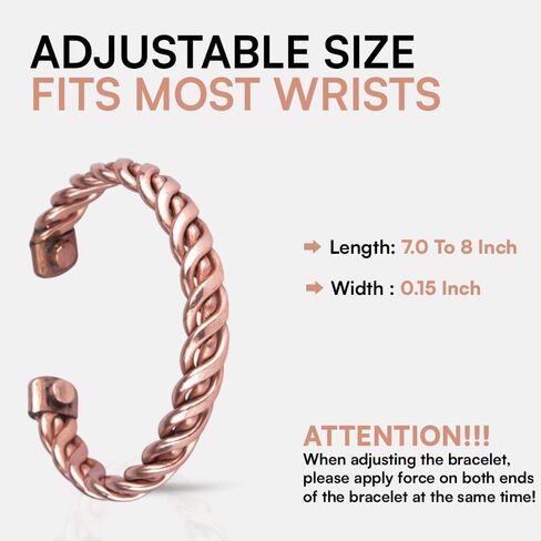 Tibetan Copper Bracelet for Men and Women – Adult Solid Copper Twisted Cuff Bracelet, Adjustable Open Bangle, Unisex Handmade Metal Jewelry for Daily Wear, Wrist Accessory and Gifting in Saudi Arabia