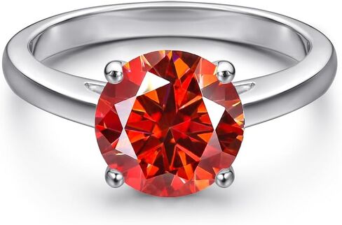 Classics 2ct 8MM Color Moissanite Ring for Women Laboratory Diamonds S925 Silver Wedding Bands Gift Replacement Jewelry in Kuwait