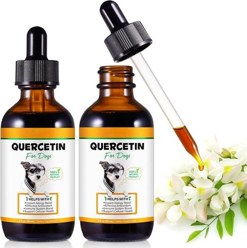 Allergy Relief Drops for Dogs, Dog Allergy Immune Booster Treatment for Seasonal Allergies Digestive Healthy Immune System, Dog Herbal Supplement with Milk Thistle Turmeric, Bacon Flavor-60ml/2fl.oz in Kuwait