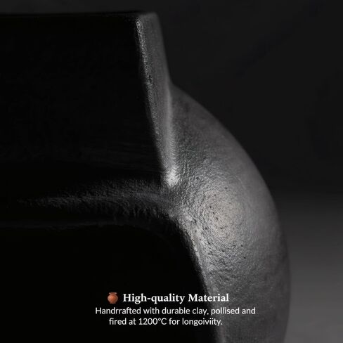 Black Terracotta Palo Santo Holder, Small Chiminea Incense Burner for Yoga Meditation Relaxation, Durable Ceramic Sage Burner Holder, Perfect for Home Decor & Gifting in Saudi Arabia