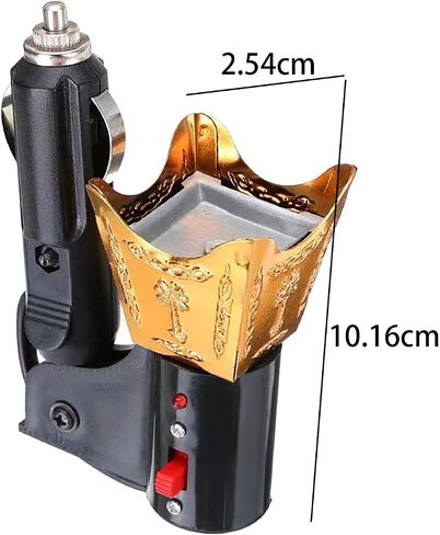Car Electric Incense Burner Bakhoor Burner Auto Accessories, Gift, Creative Decoration Cigarette Lighter Electric Censer, Gold in Saudi Arabia