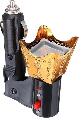 Car Electric Incense Burner Bakhoor Burner Auto Accessories, Gift, Creative Decoration Cigarette Lighter Electric Censer, Gold in Saudi Arabia