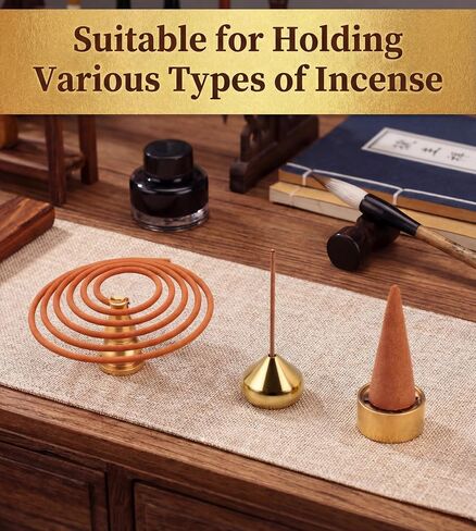 Solid Brass Incense Burner with Qilin Lid,22oz Chinese Feng Shui Handmade Censer,5.5 Inch Brass Incense Burner with 3 Incense Holders for Zen Meditation Altar Decor,Indoor Home Office Décor in Saudi Arabia