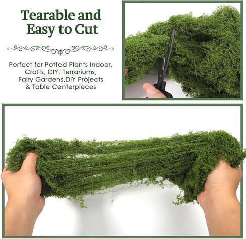 ARTKAIKE Fake Moss for Potted Plants Indoor, 7oz Artificial Turf Grass for Crafts, Fairy Gardens, Dioramas, Terrariums, Dollhouses, Model, Miniature, Centerpieces, Party Table Decorations(Dark Green) in Kuwait