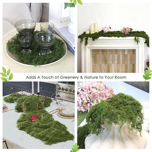 ARTKAIKE Fake Moss for Potted Plants Indoor, 7oz Artificial Turf Grass for Crafts, Fairy Gardens, Dioramas, Terrariums, Dollhouses, Model, Miniature, Centerpieces, Party Table Decorations(Dark Green) in Saudi Arabia