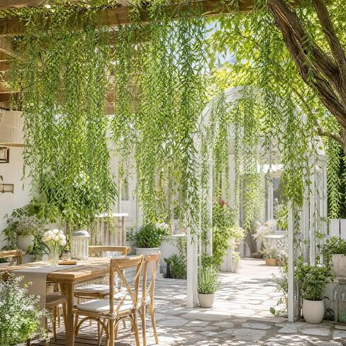 68.9ft Artificial Hanging Willow Vines Greenery Jungle Theme Decor for Woodland Forest Safari Party, Classroom Home Garden Wall Indoor Outdoor DIY Decoration in Saudi Arabia