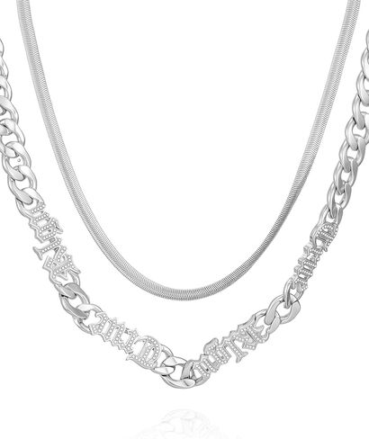 True Religion Layered Chain Necklace with Logo Script in Saudi Arabia