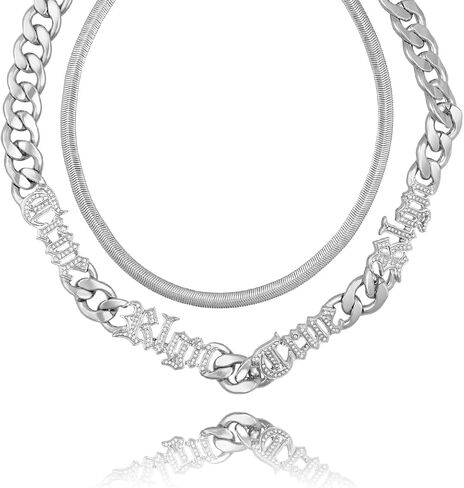True Religion Layered Chain Necklace with Logo Script in Saudi Arabia