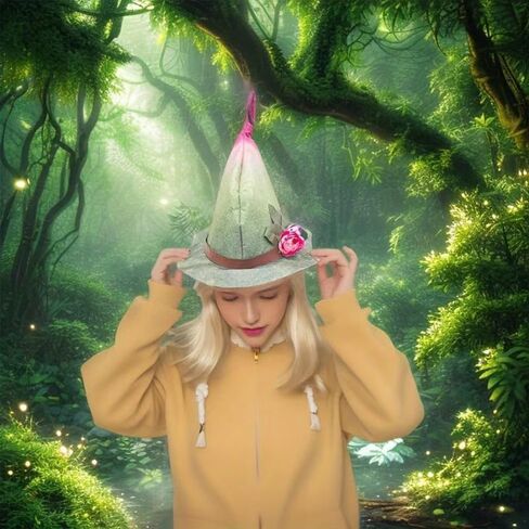Flower Hat Fairy Costume for Women,Pink Witch Hats Halloween Cosplay Adult Party Festive in Saudi Arabia