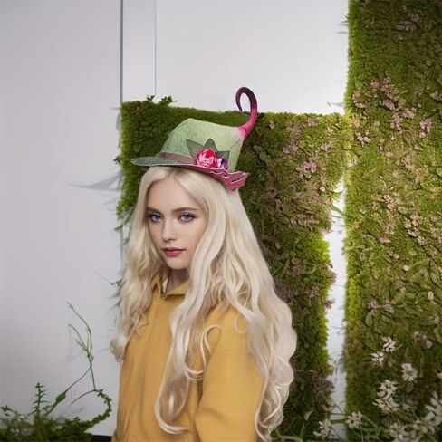 Flower Hat Fairy Costume for Women,Pink Witch Hats Halloween Cosplay Adult Party Festive in Saudi Arabia