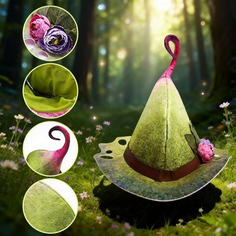 Flower Hat Fairy Costume for Women,Pink Witch Hats Halloween Cosplay Adult Party Festive in Saudi Arabia