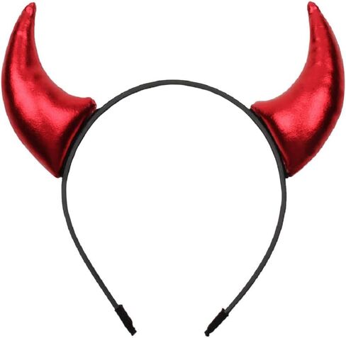 Red Devil Horns Headband Glitter Hairband Headpiece Halloween Dress Cosplay Costume Accessories in Saudi Arabia
