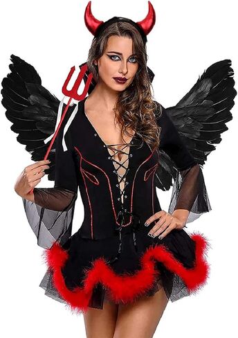 Red Devil Horns Headband Glitter Hairband Headpiece Halloween Dress Cosplay Costume Accessories in Saudi Arabia